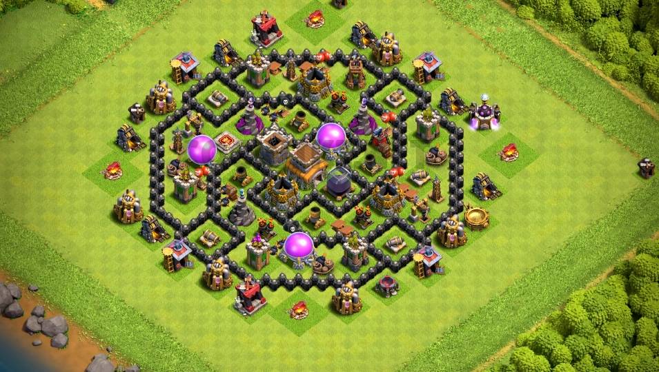 clash of clans town hall 08 farming base layout