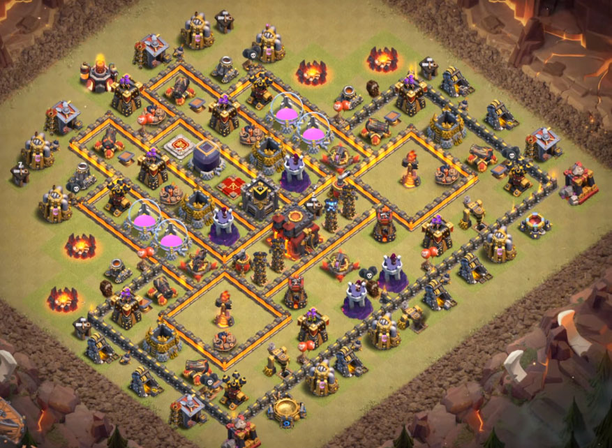 This coc town hall 10 base design is doing pretty well against all types of...