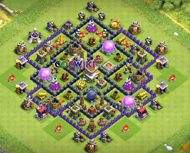 coc town hall 8 base with double cannon