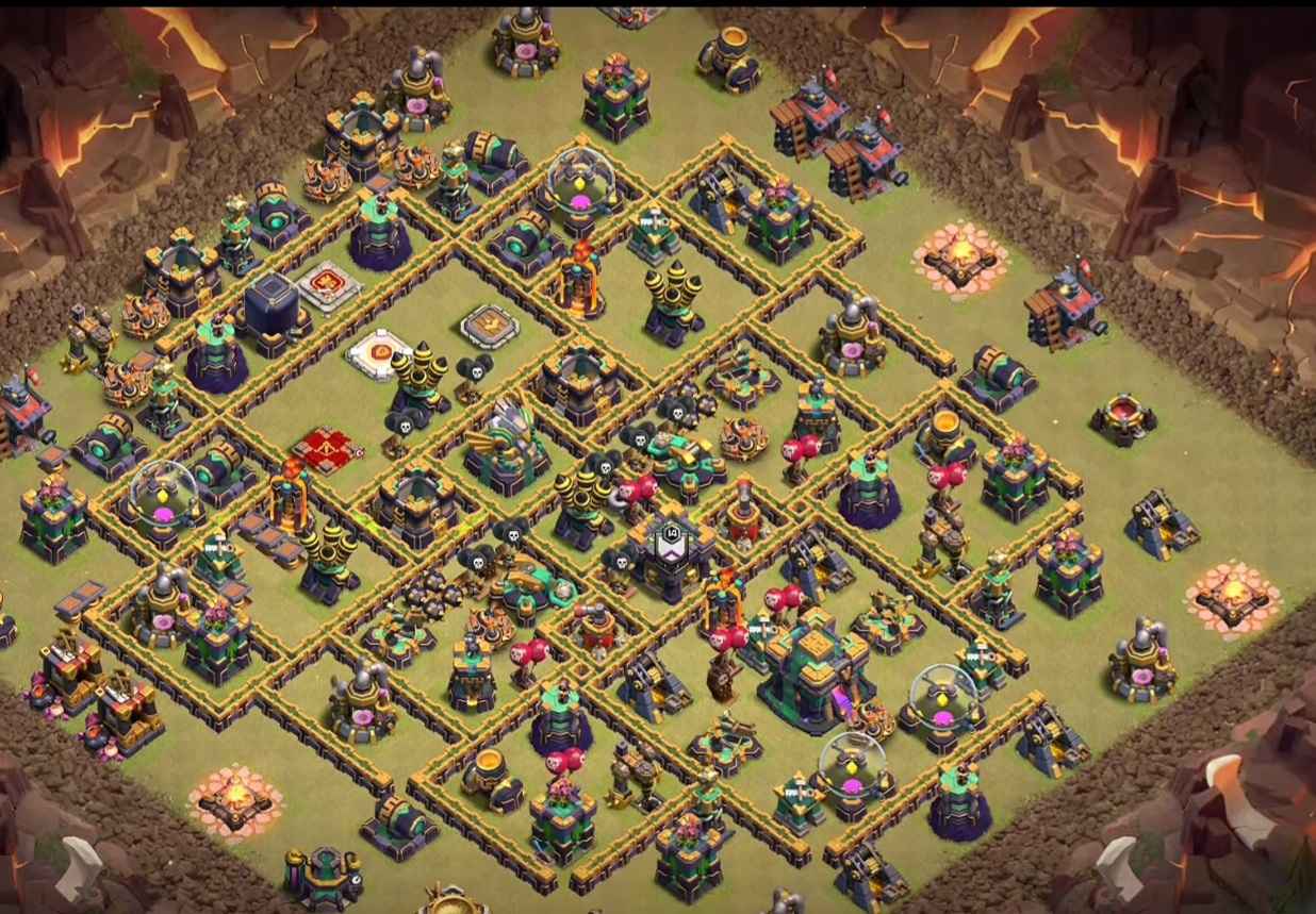 clash of clans town hall 14 war base ant everything with link