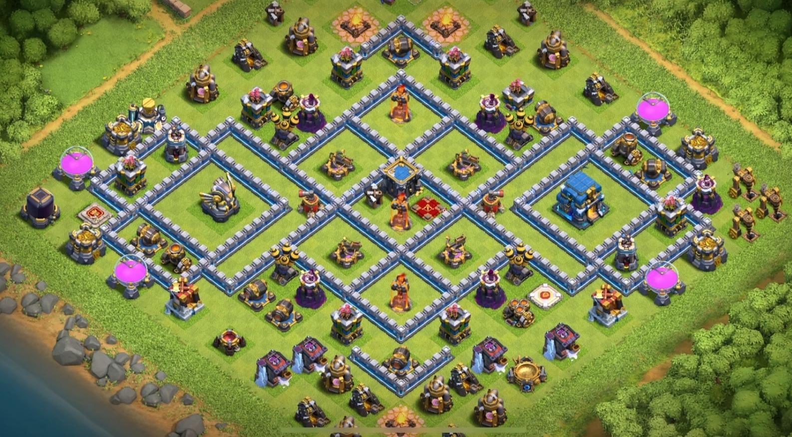 town hall 12 bases coc